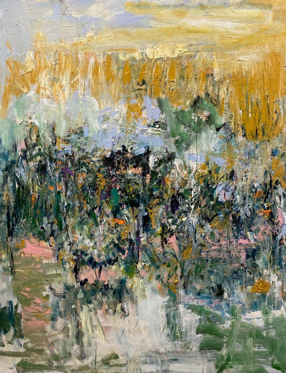 Organic Abstract Acrylic Painting By Lloyd Tabing, 47 X 59", A Time Passed, Original Artwork