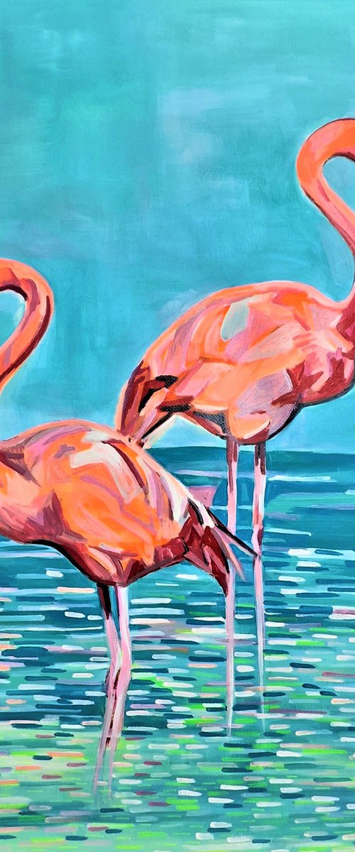 Flamingos by Alexandra Djokic