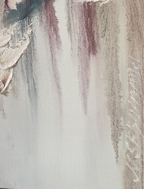 Two large white flowers on white