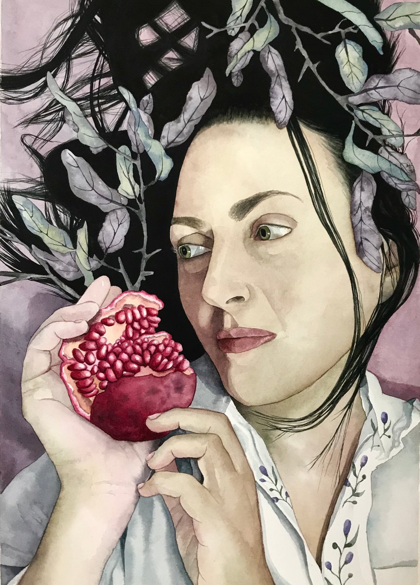 Portrait Watercolour By Lisa Lennon, 11 X 17", Journey, Original Artwork