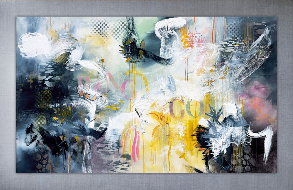 Abstract Acrylic Painting By Andrada Anghel, 60 X 36, A Vibrant Journey, Original Artwork