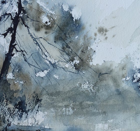 Misty waters - watercolor
