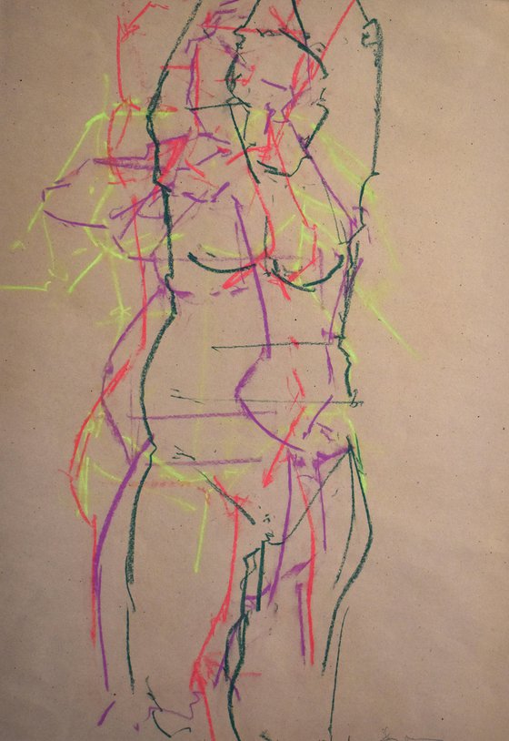 Study of a female Nude - Life Drawing No 405