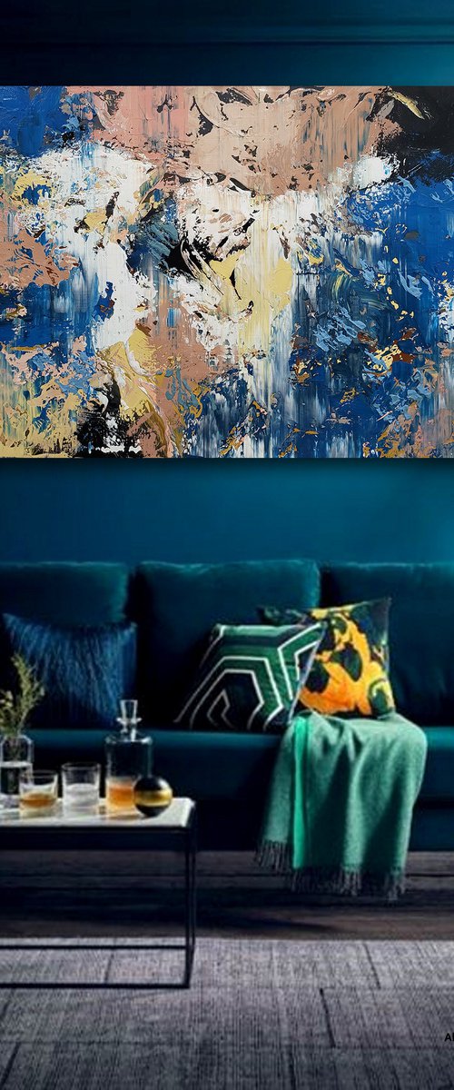 150x100cm. / abstract painting / Abstract 2289 by Alex Senchenko