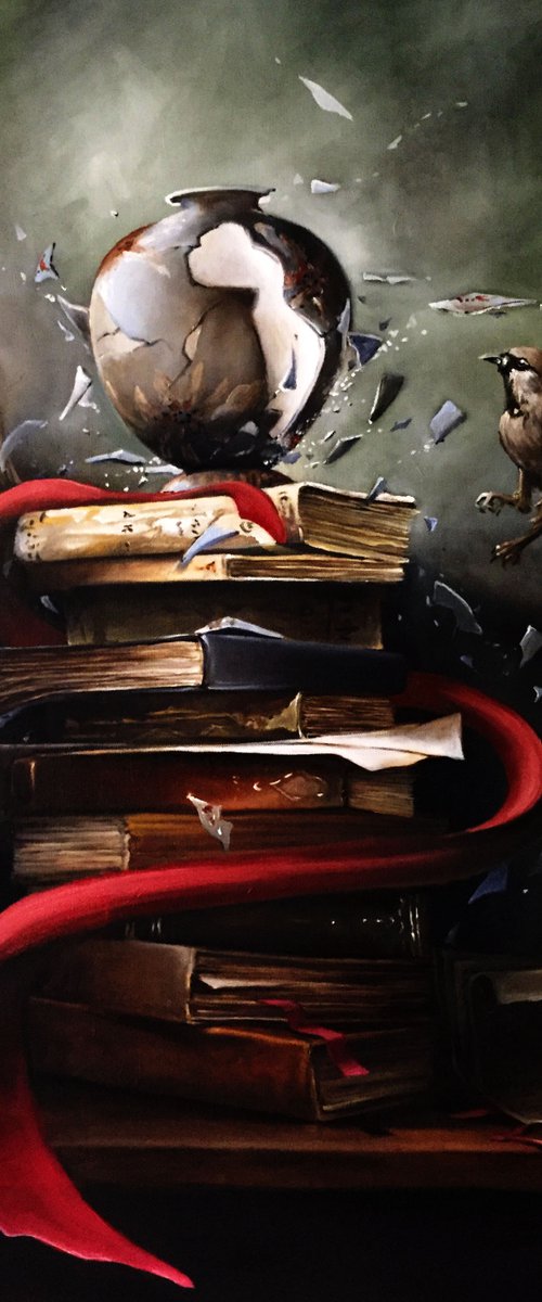 Imbalance - Original oil on canvas 92 x 73 - large sized by Valentina Toma' aka Zoe Chigi
