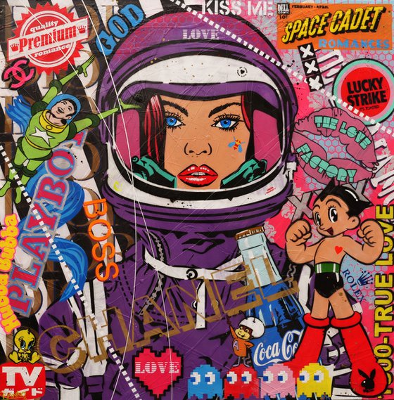 Cadet Galaga 150cm x 150cm Space Cadet Textured Urban Pop Art