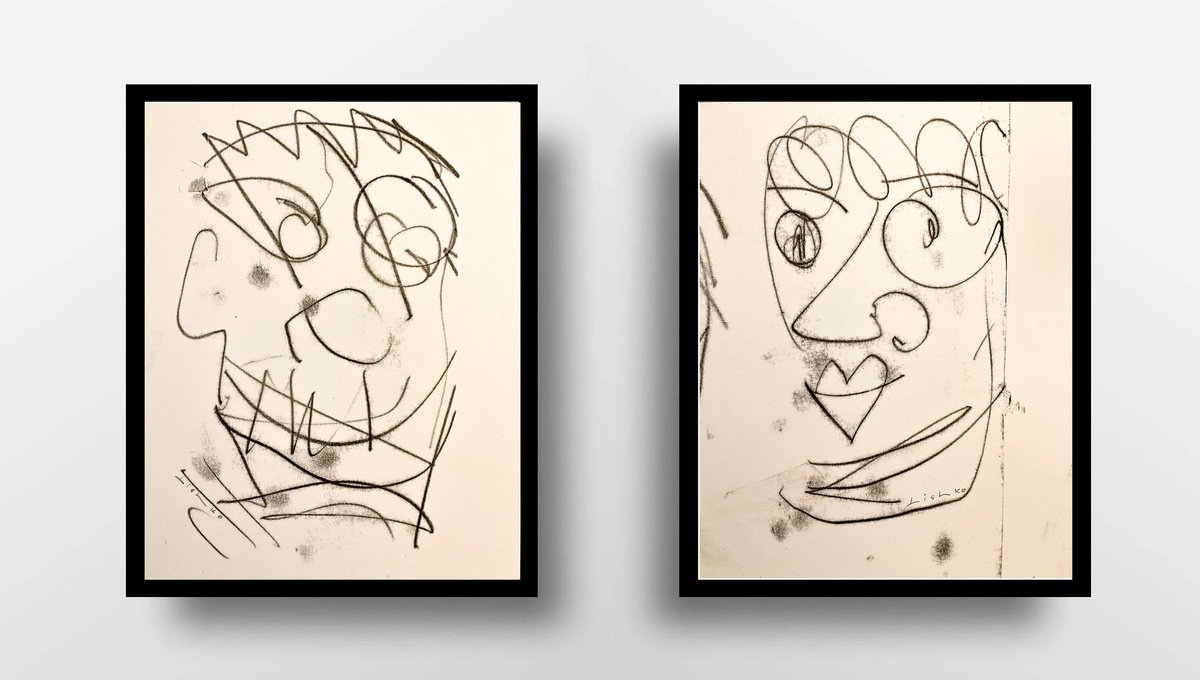 Expressive Portrait Limited Edition Print By V. Lishko, 8 X 10", Untitled, Original Artwork