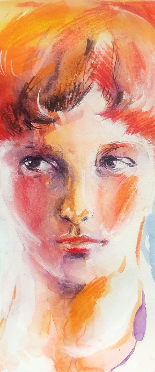 Teenagers. Frances the girl with red hair by Daria Yablon-Soloviova