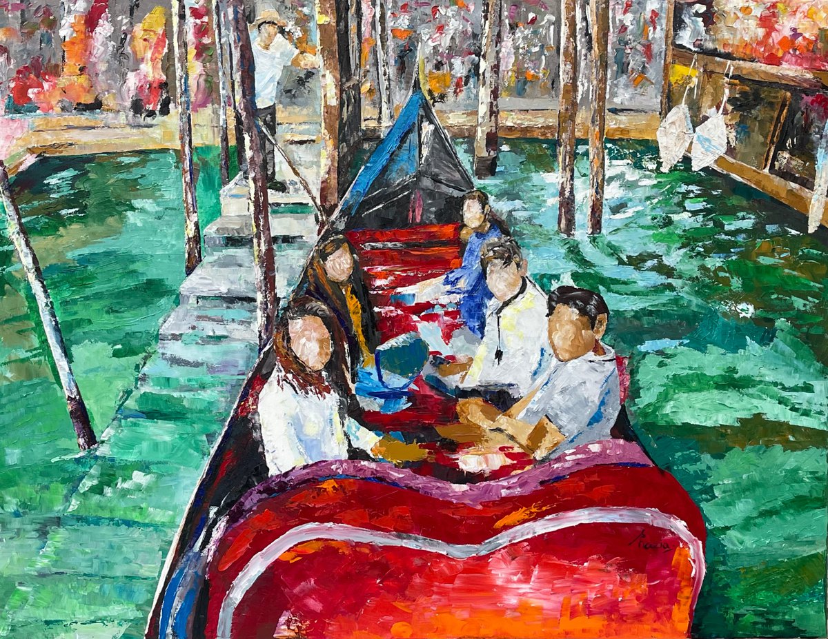 - Gondola In Venice - ? By Shazia Mufti, 36 X 28, Artwork For Sale On Artfinder
