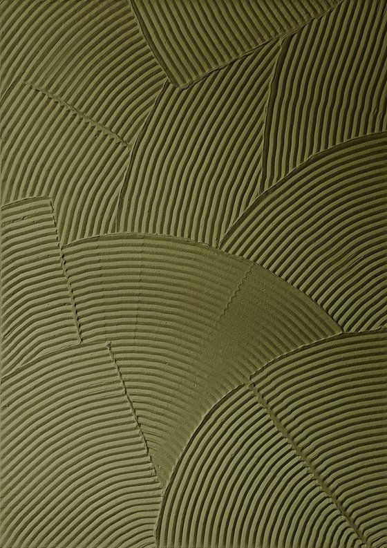 "Field 3" Green abstract high textured art