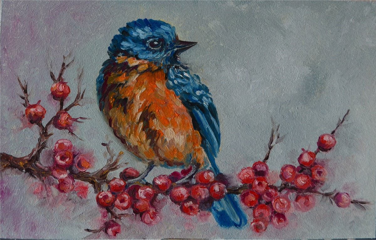 the bird is blue by Nataliia Shevchenko