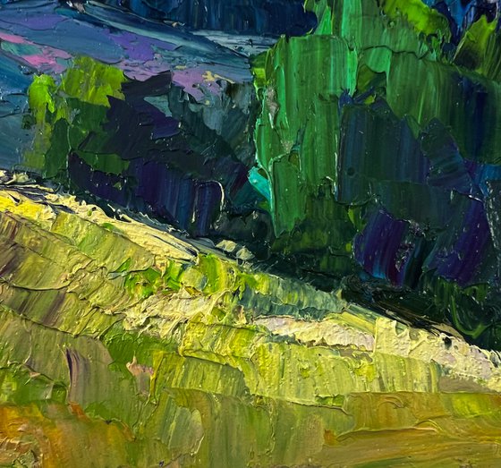 The River Flows along the Forest