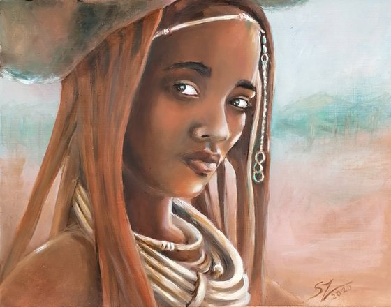 Portrait of a Himba girl