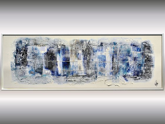Silver Lines  - Abstract Art - Acrylic Painting - Canvas Art - Framed Painting - Abstract Painting - Industrial Art