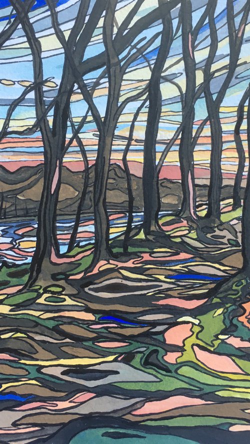 Woodland Sunset Technicolour by Lucy Smerdon