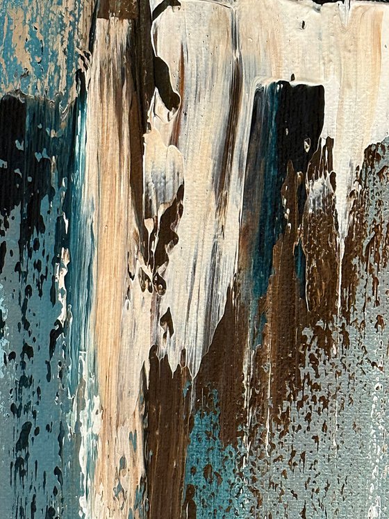 Ivory sky blue abstract
