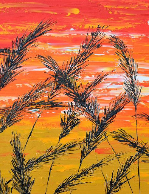 Grass in Gold 1 90x50cm by Daniel Urbaník