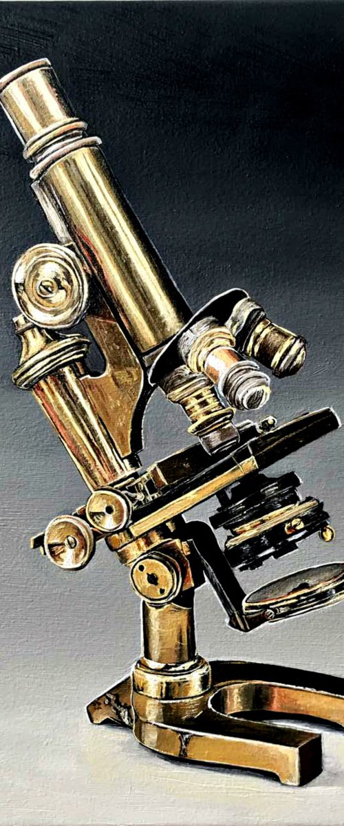 Microscope 19 centery (Commission painting) by Elena Adele Dmitrenko
