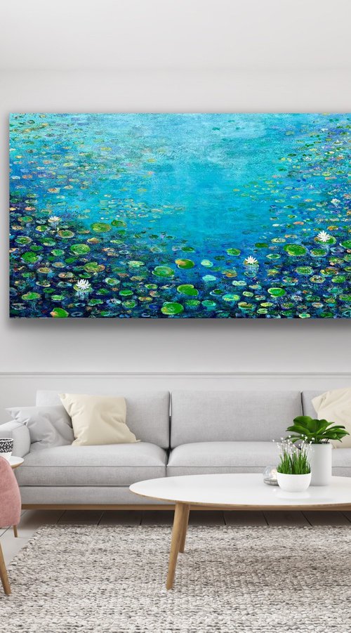 Blue Pond and the WaterLilies by Pooja Verma