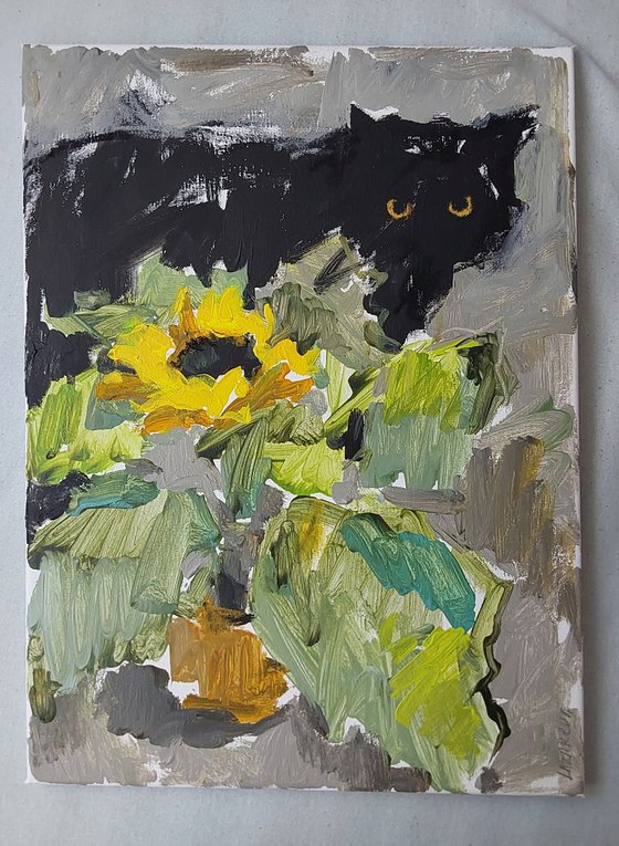 Black cat & Sunflower /2023