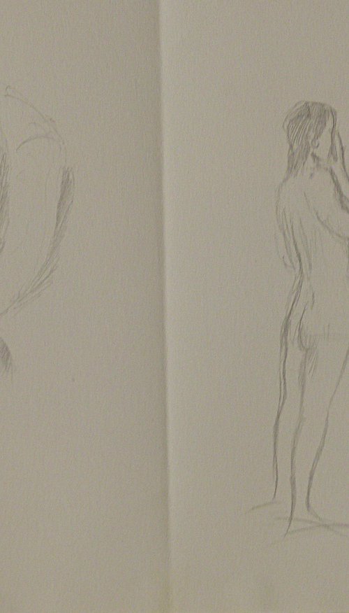 The Double Sketch, pencil on paper 24x32 cm by Frederic Belaubre