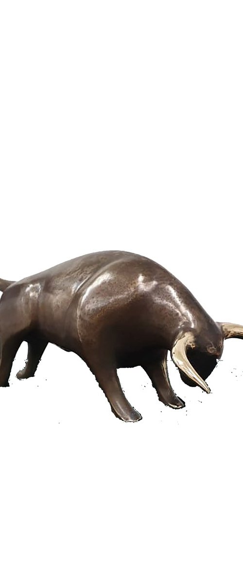 "Bull II" Contemporary Bronze Sculpture by Veaceslav Jiglitski