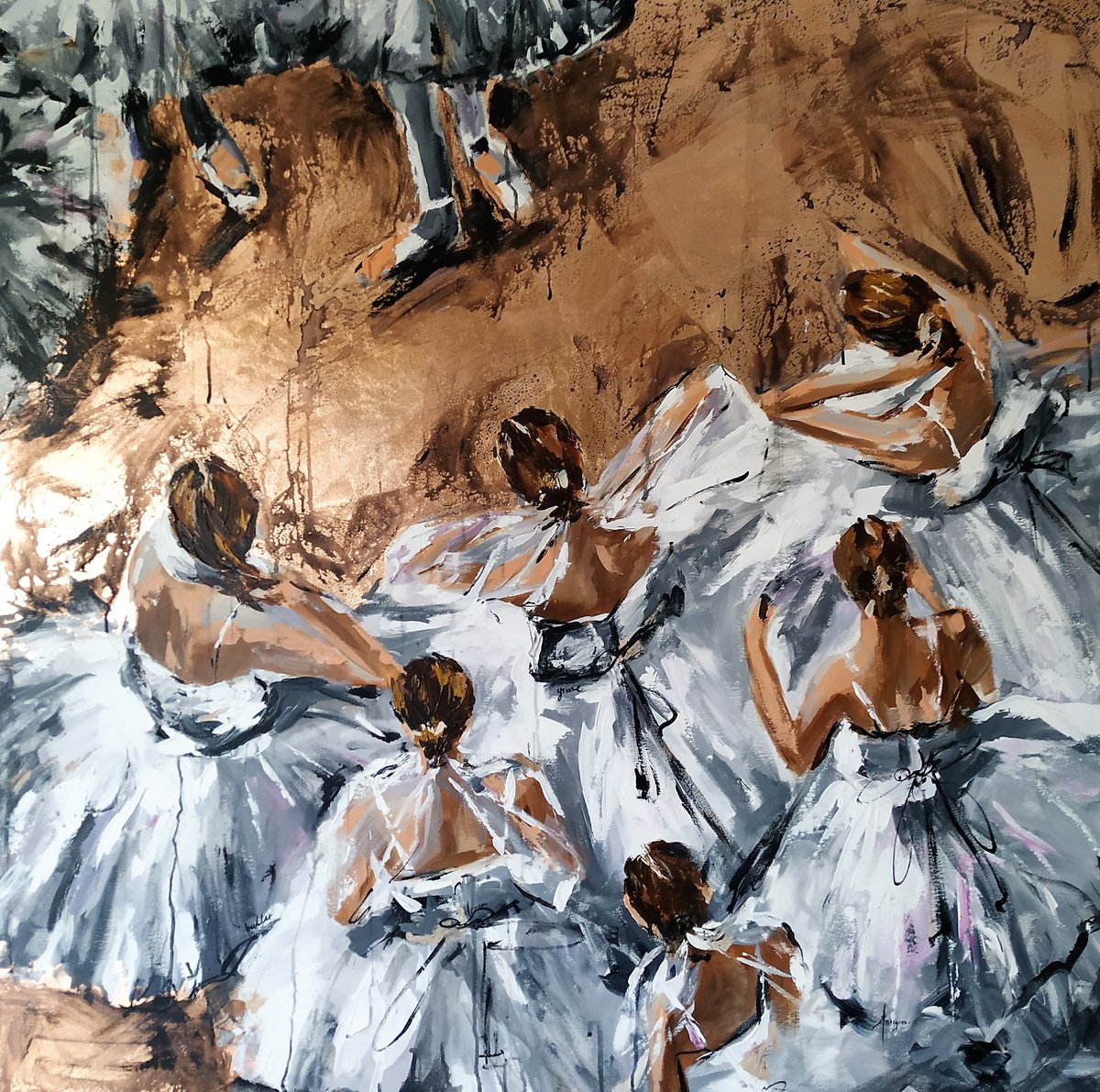 Big Dream II -Original Ballerina painting-Ballet painting by Antigoni Tziora