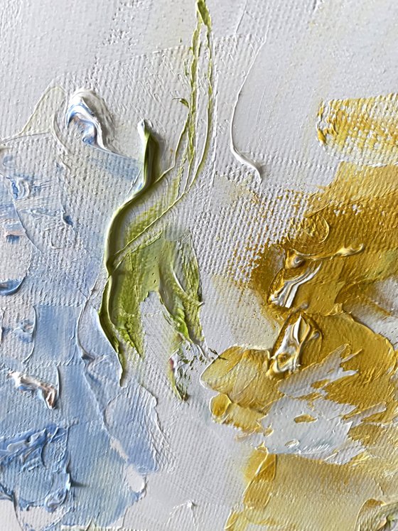 Abstract flowers on white.