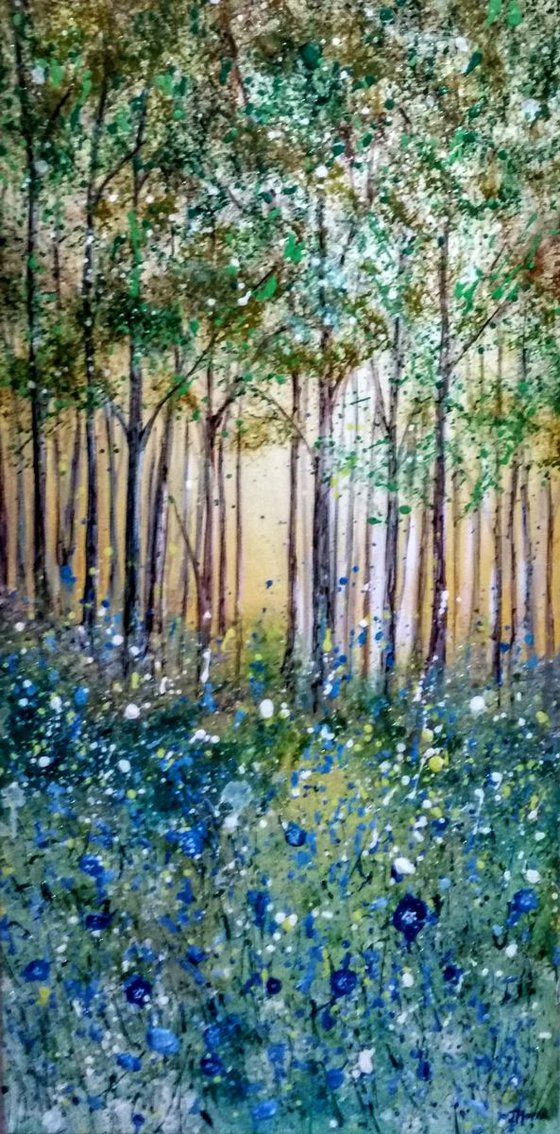 Magic wood - wild flower woodland  painting