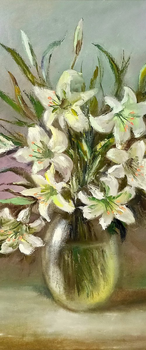 White lilies by Oleh Rak