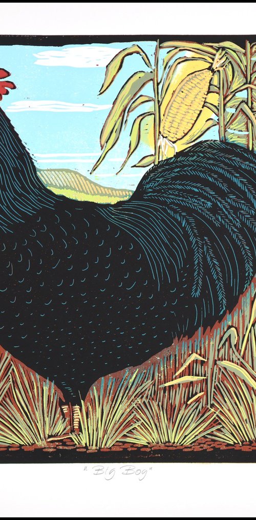 Rooster in the Cornfield by Mariann Johansen-Ellis