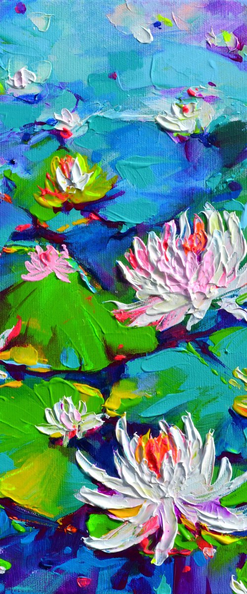 White Water Lilies on the Pond by Soos Roxana Gabriela