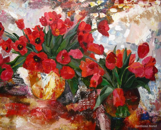 tulips - Original oil painting (2017)