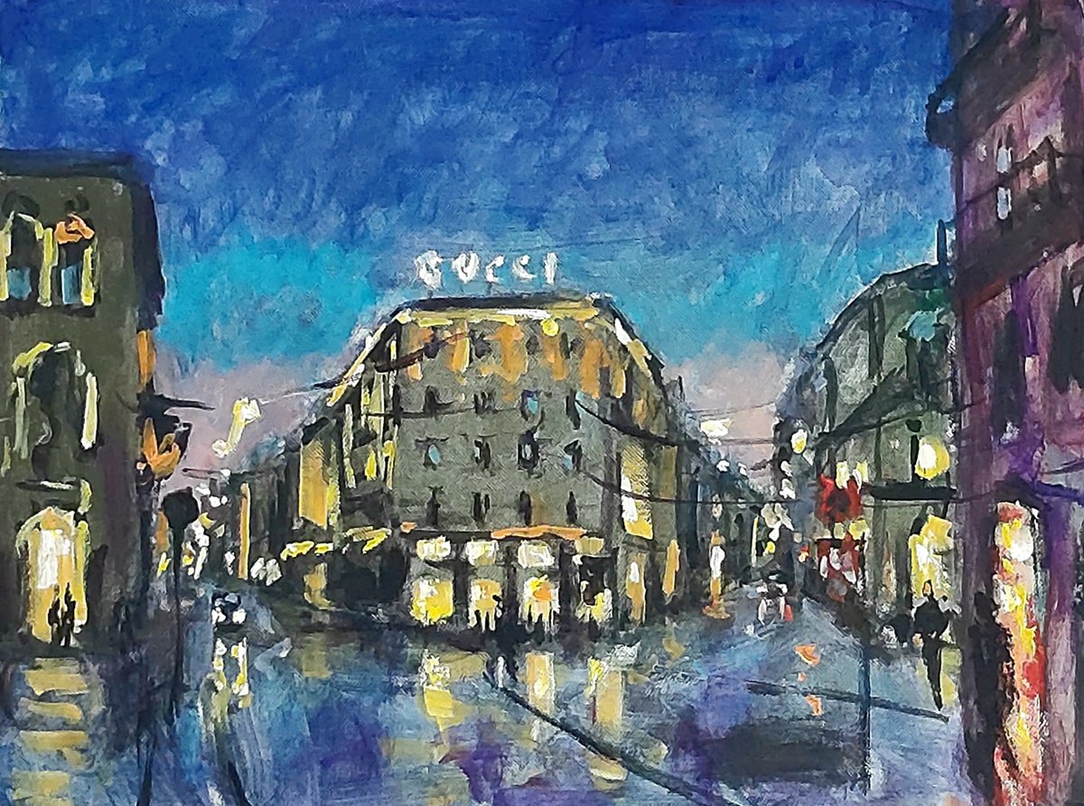  City In Twilight By Dimitris Voyiazoglou, 20 X 17, Artwork For Sale On Artfinder