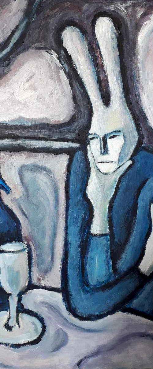 Woman loving absinthe by Lu Sakhno