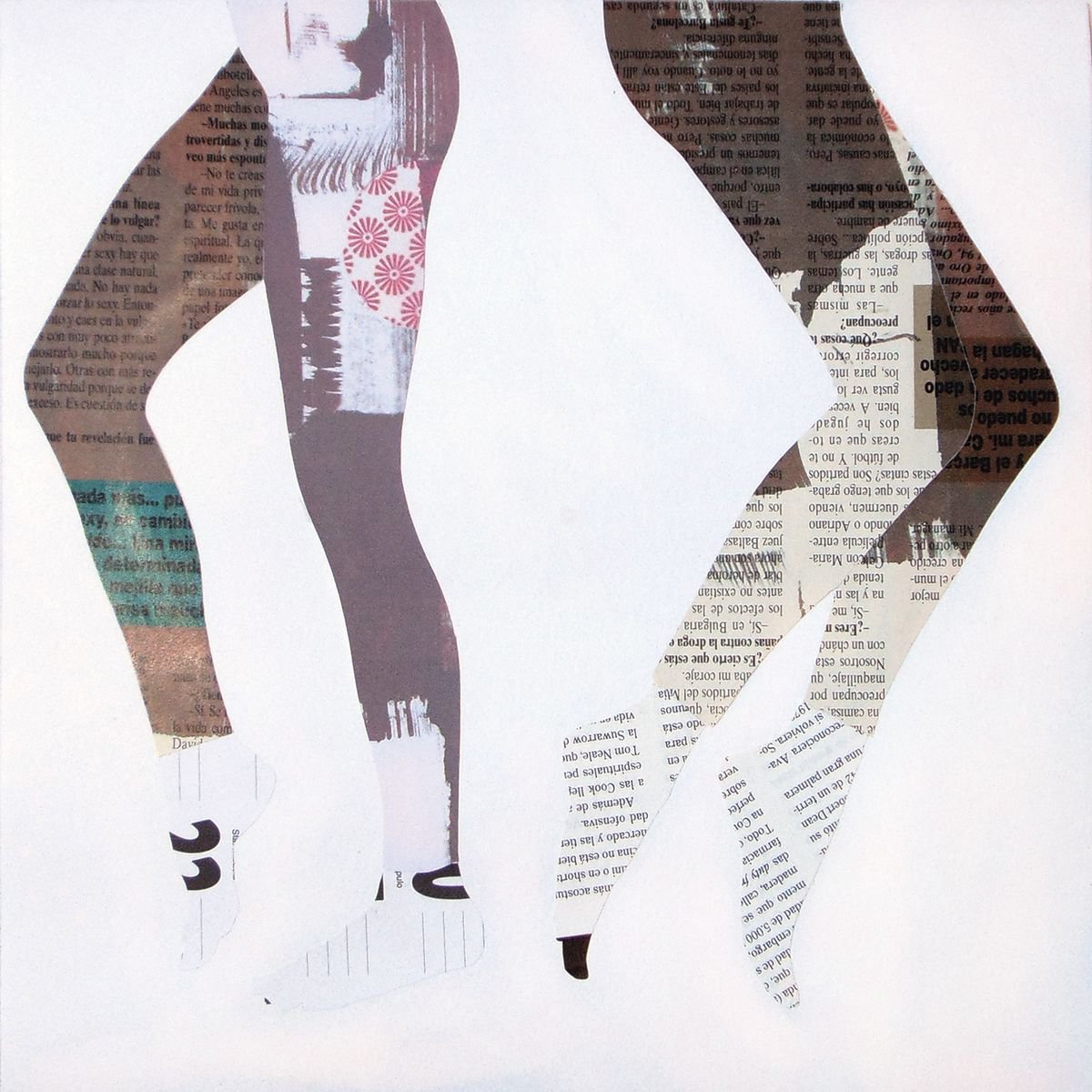 Portrait Collage By Manel Villalonga, 12 X 12", 119 Geometric, Original Artwork