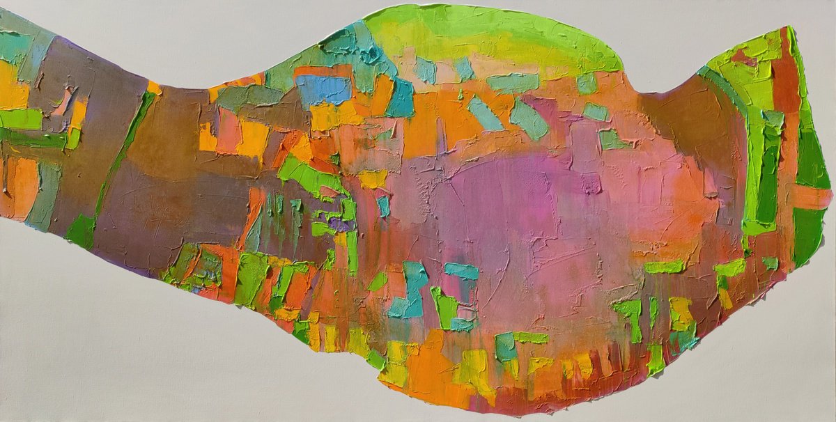 Abstract Acrylic Painting By Abhishek Kumar, 102 X 54, Shapes Of Wonder, Original Artwork
