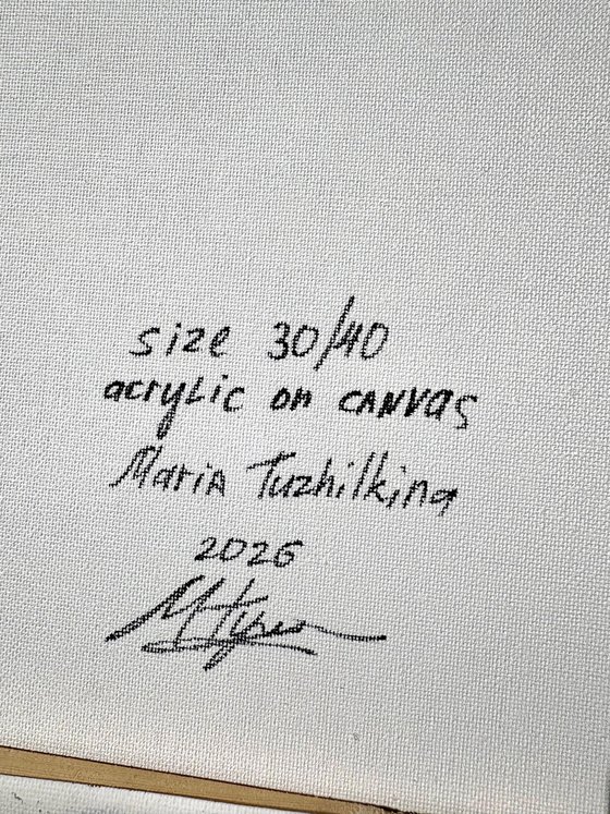 ABSTRACT BLUE AND GOLD FLOWER COMPOSITION