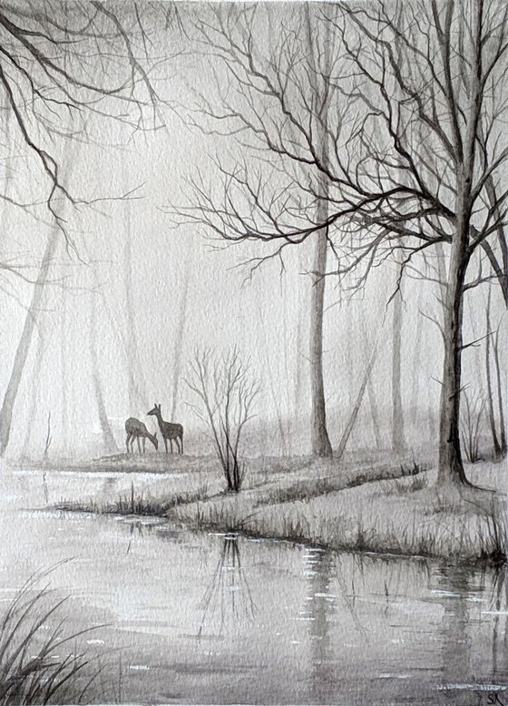 Misty Morning ll (Original Watercolour Painting)