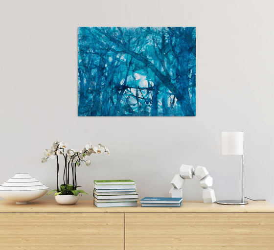 Abstract landscape - In the woodland : The witches trees #2 - watercolor