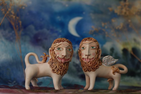 Pair of guardian Lions.