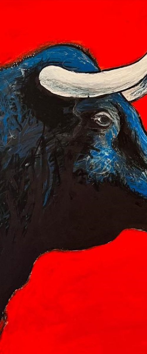 Blue Bull Head 2 - Red by Shabs  Beigh