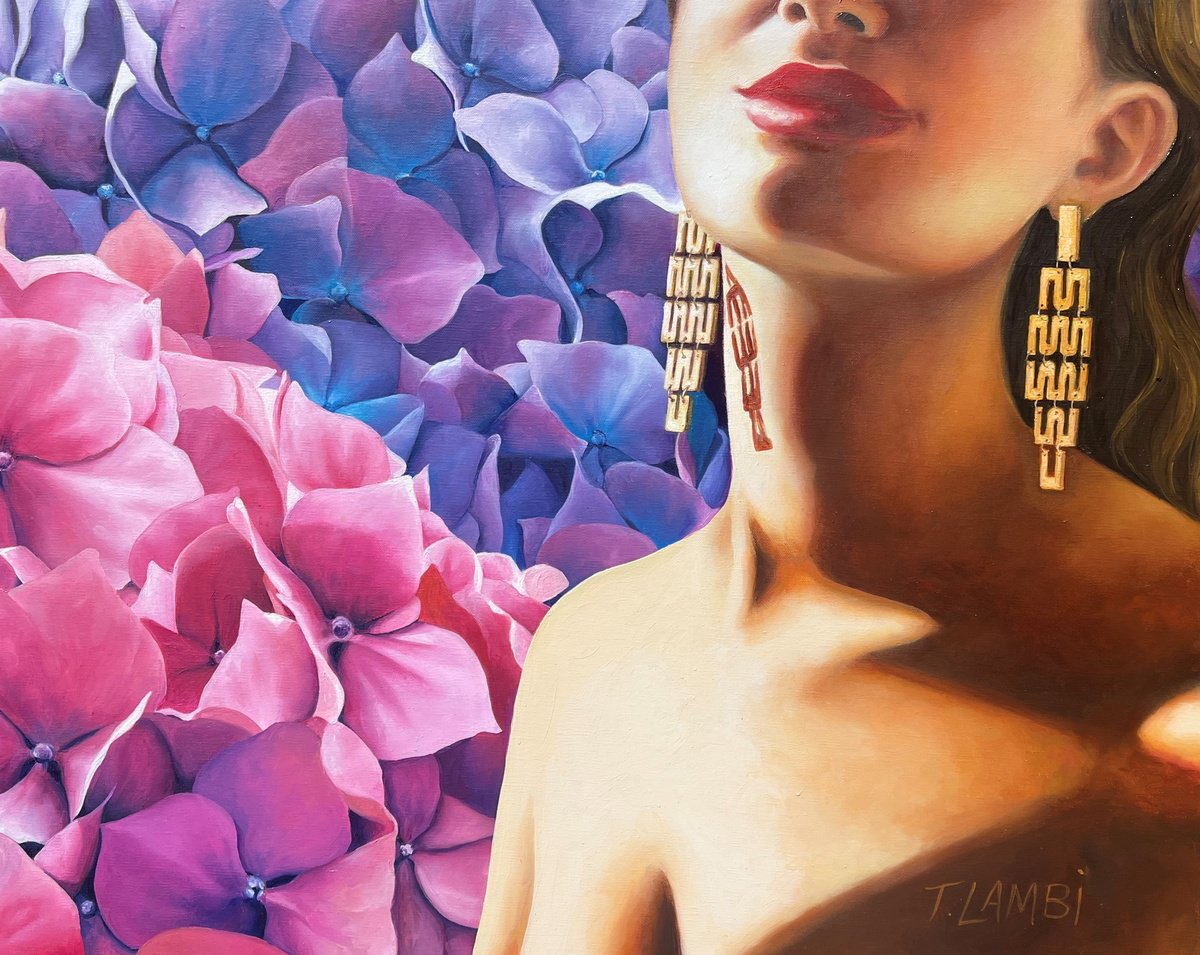 Photorealistic Portrait Oil Painting By Trisha Lambi, 30 X 24", Siren