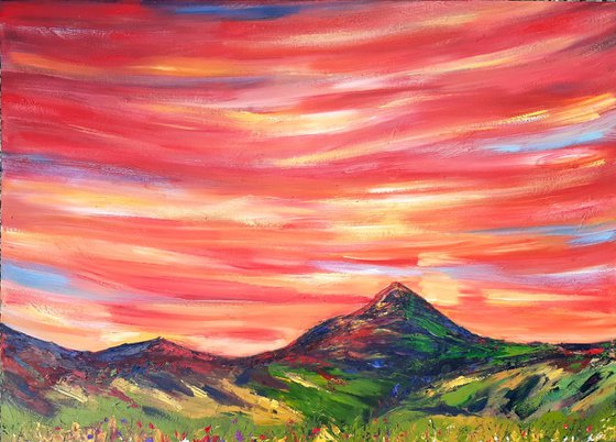 The Red Skiesof Sunset - Sugarloaf Mountain Wicklow Ireland