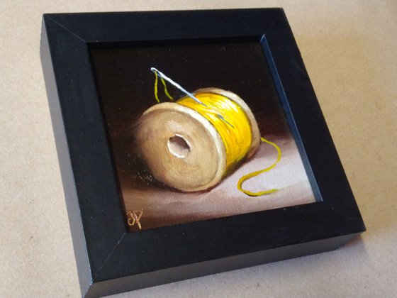 Little yellow cotton reel #2 still life