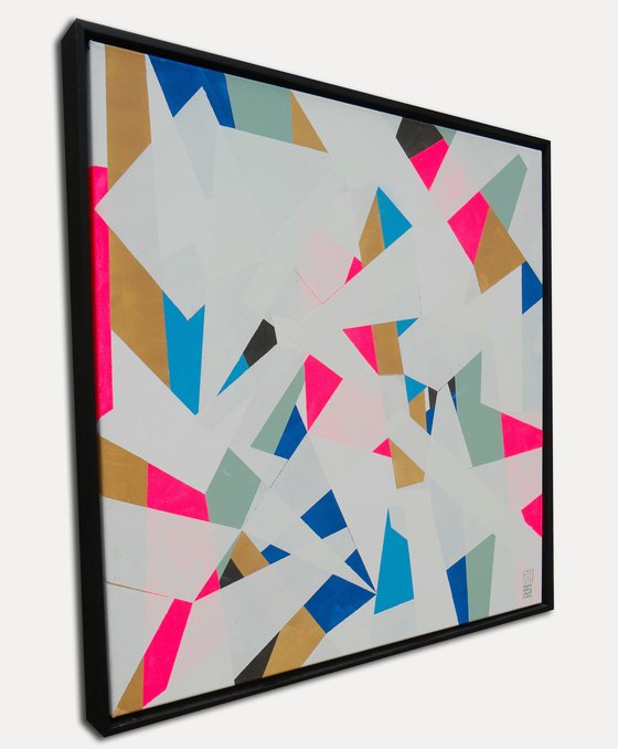 Fractured White and Neon pink