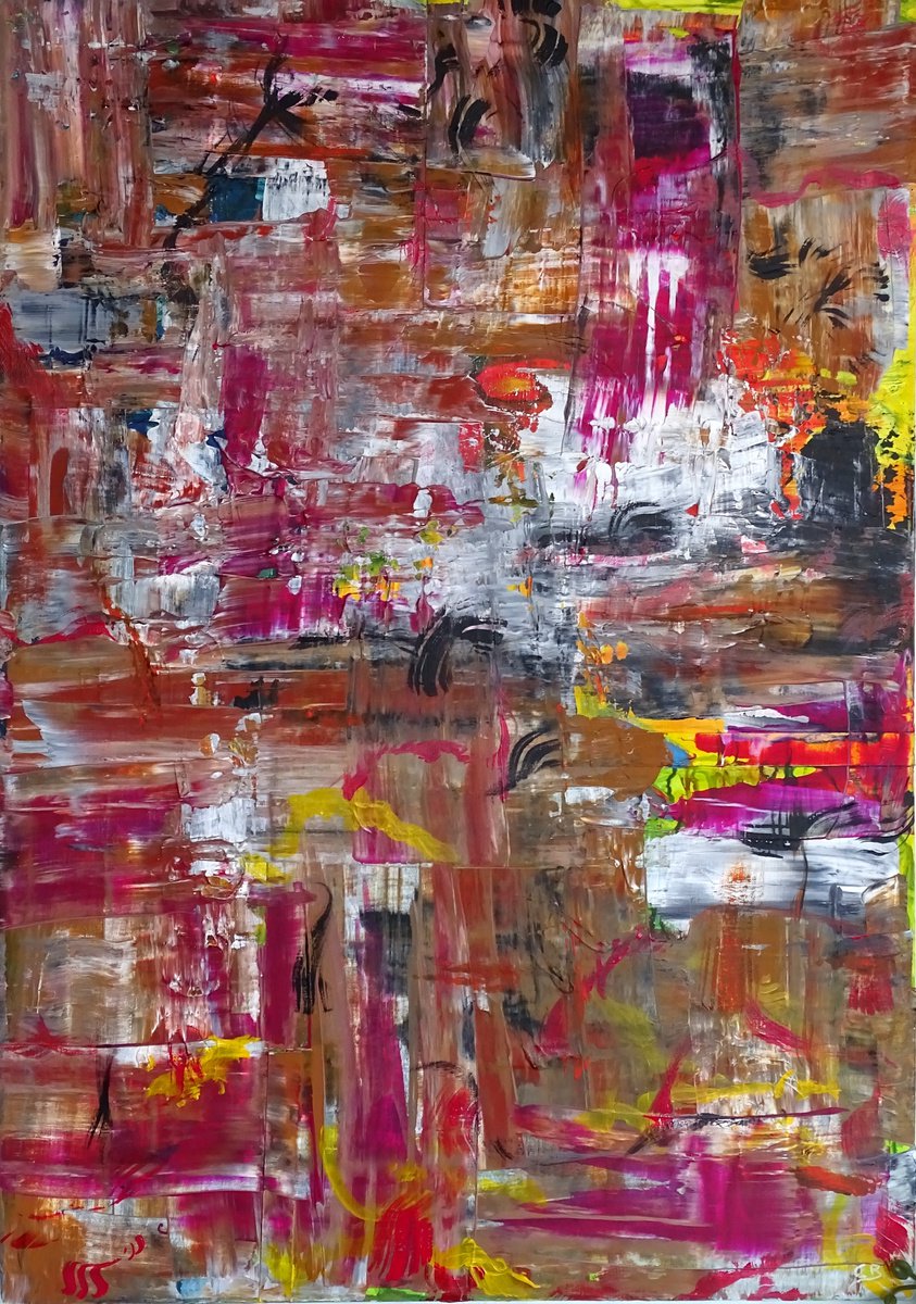 Abstract Oil Painting By Cb., 28 X 39, Miraculous, Original Artwork