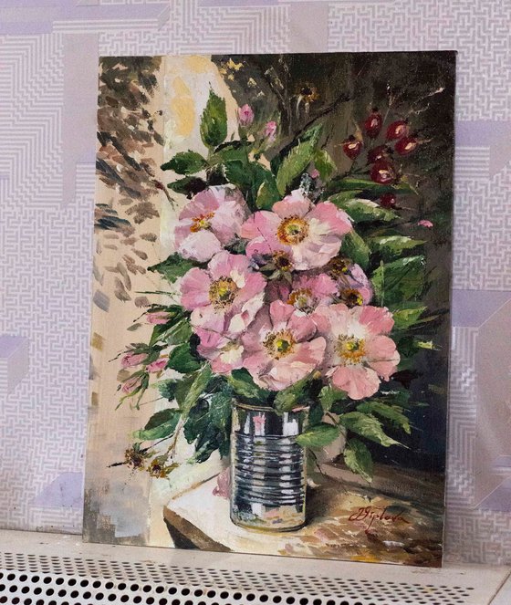 WILD ROSES IN THE TIN
