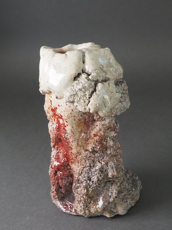 Crimson Candlestick Holder