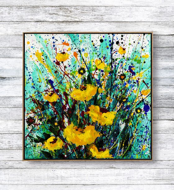 Golden Beauty  -  Abstract Flower Painting  by Kathy Morton Stanion